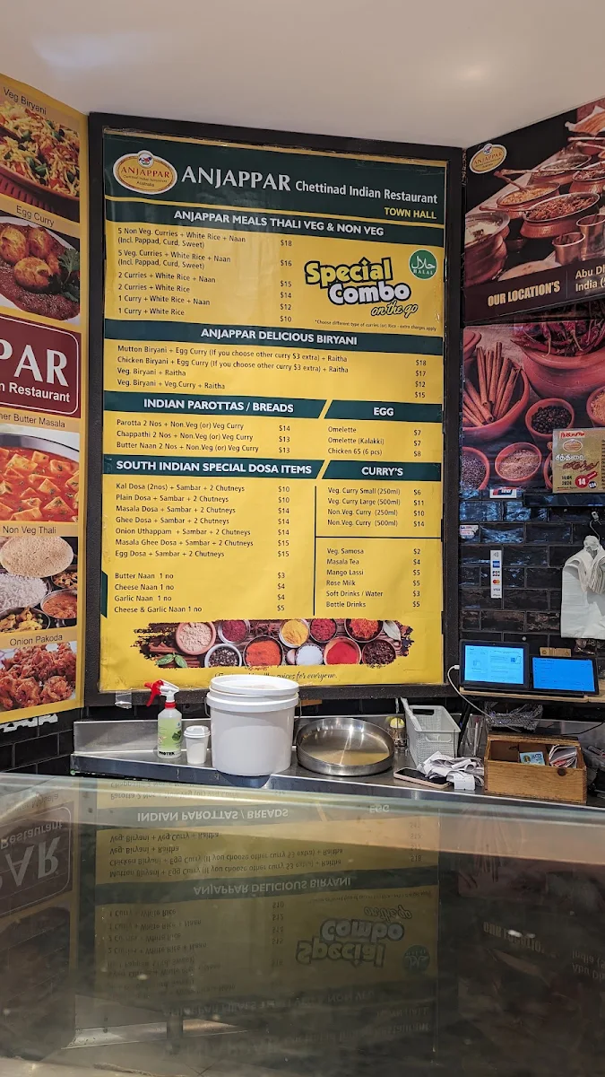 Menu, Anjappar_Sydney Town Hall (Australia)