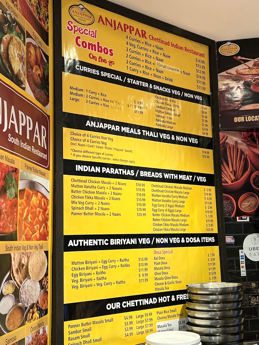 Menu, Anjappar_Sydney Town Hall (Australia)