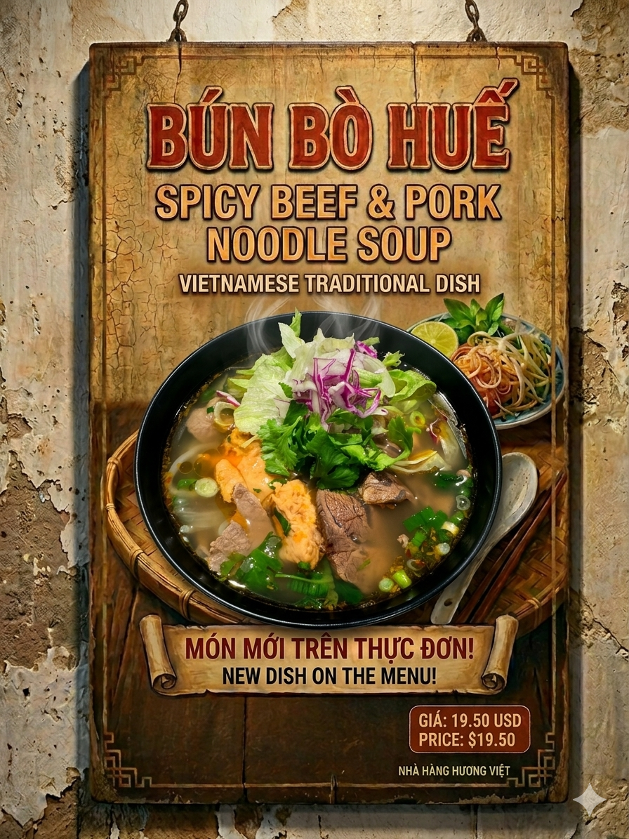 Menu, Phan's Kitchen