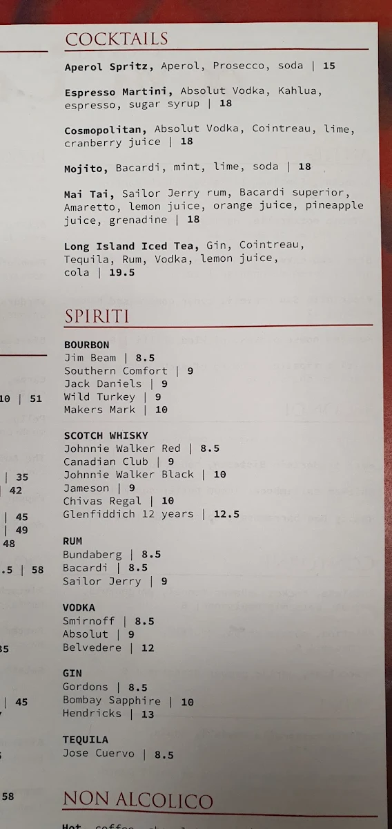 Menu, Amici