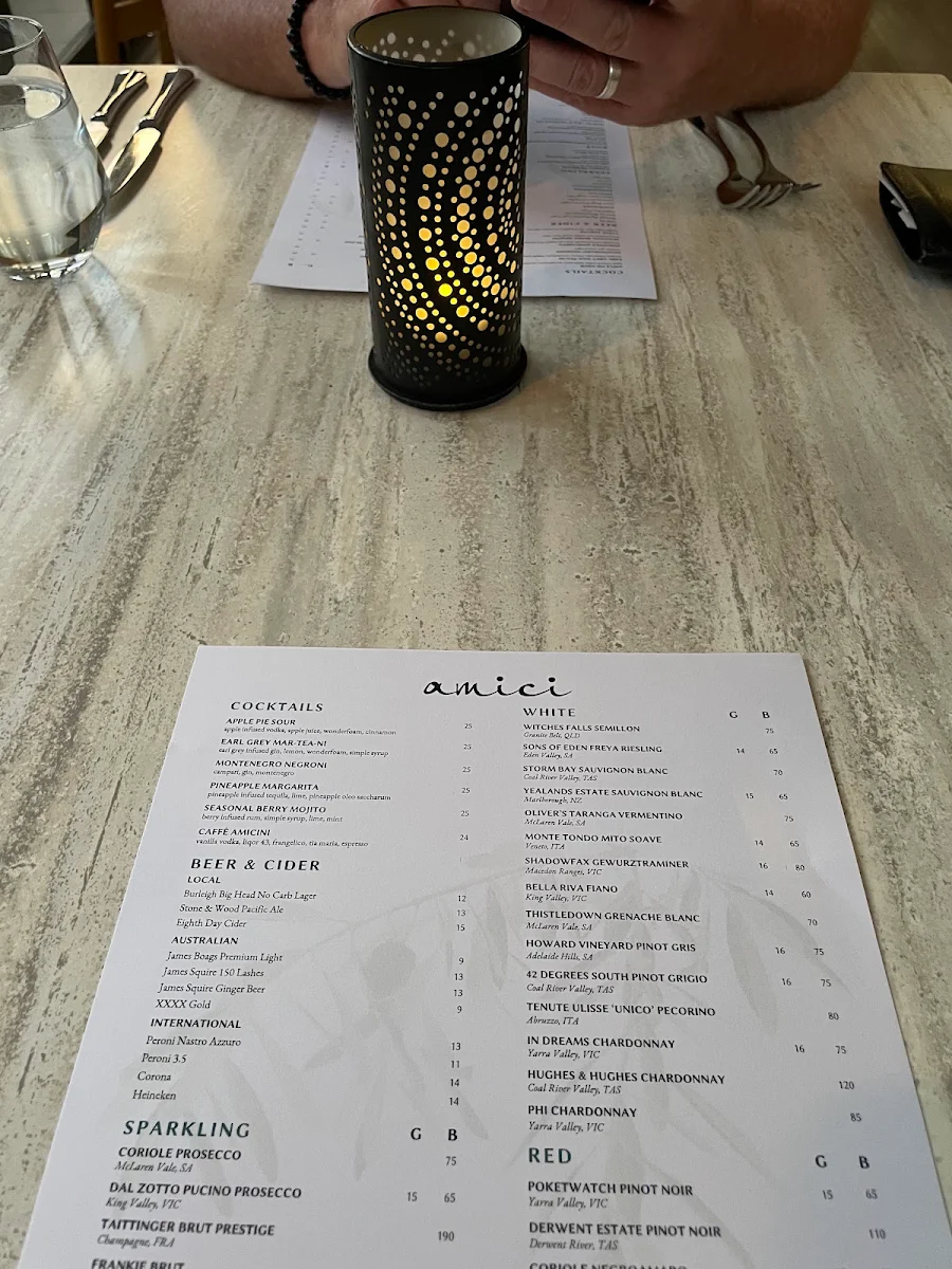 Menu, Amici