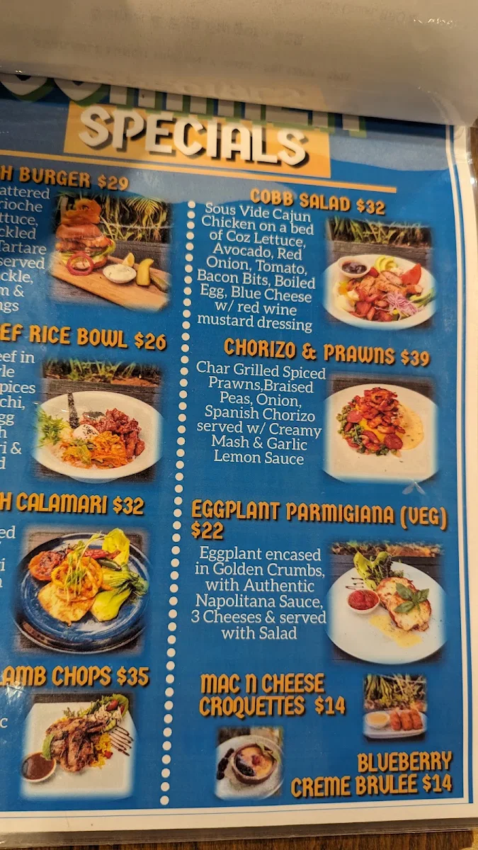 Menu, The Alexander Bar & Bistro