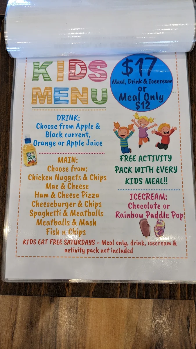 Menu, The Alexander Bar & Bistro
