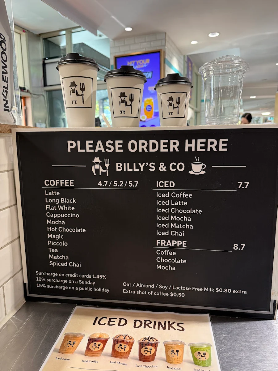 Menu, Billy's & Co