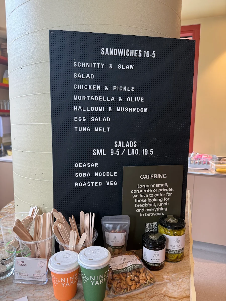Menu, Nine Yards
