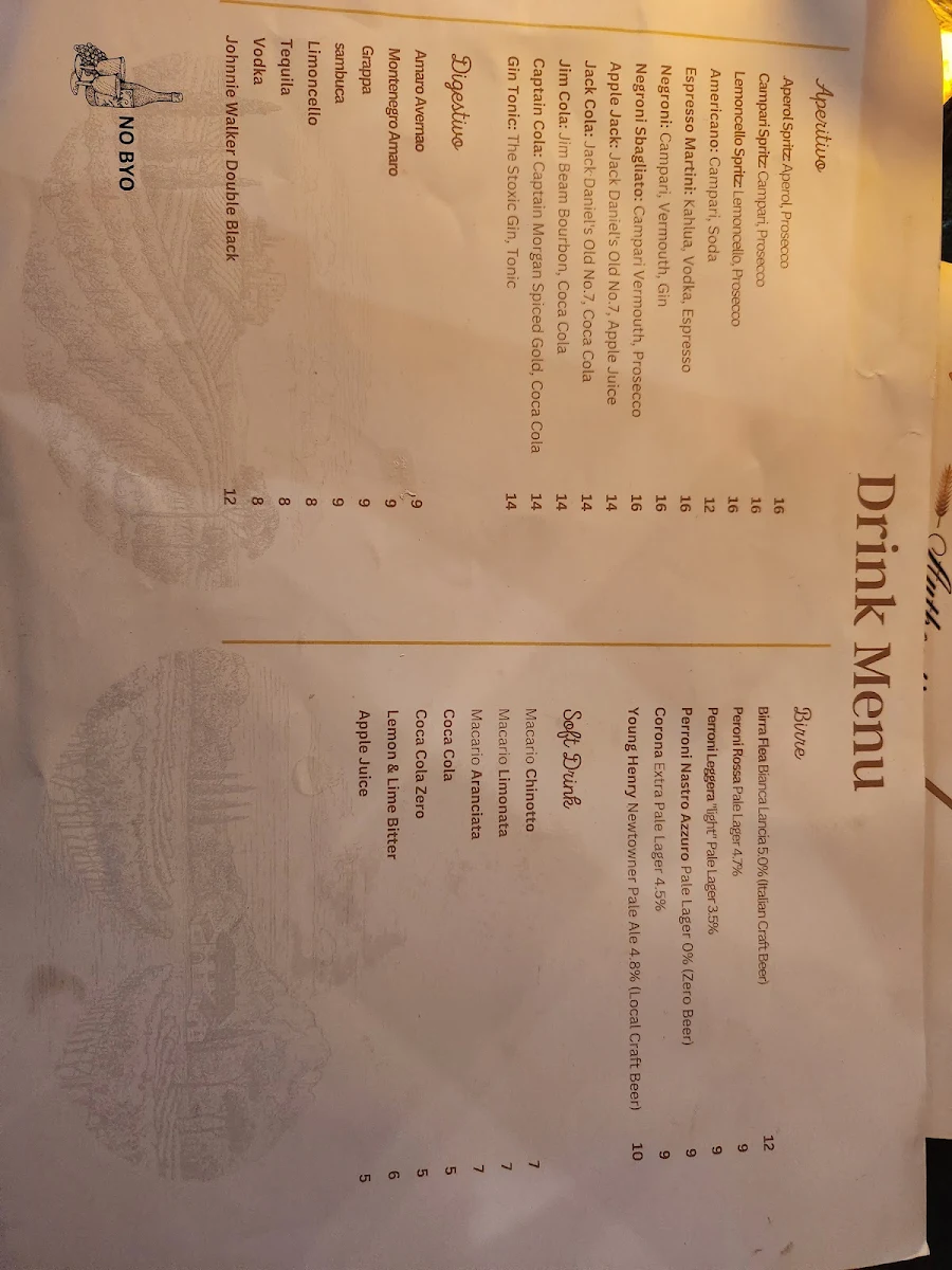 Menu, Semola Sydney