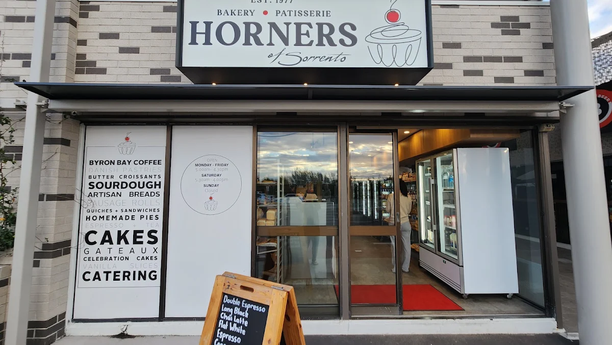 Menu, Horners of Sorrento Bakery Patisserie