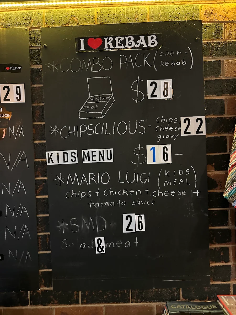 Menu, CKK Mansfield