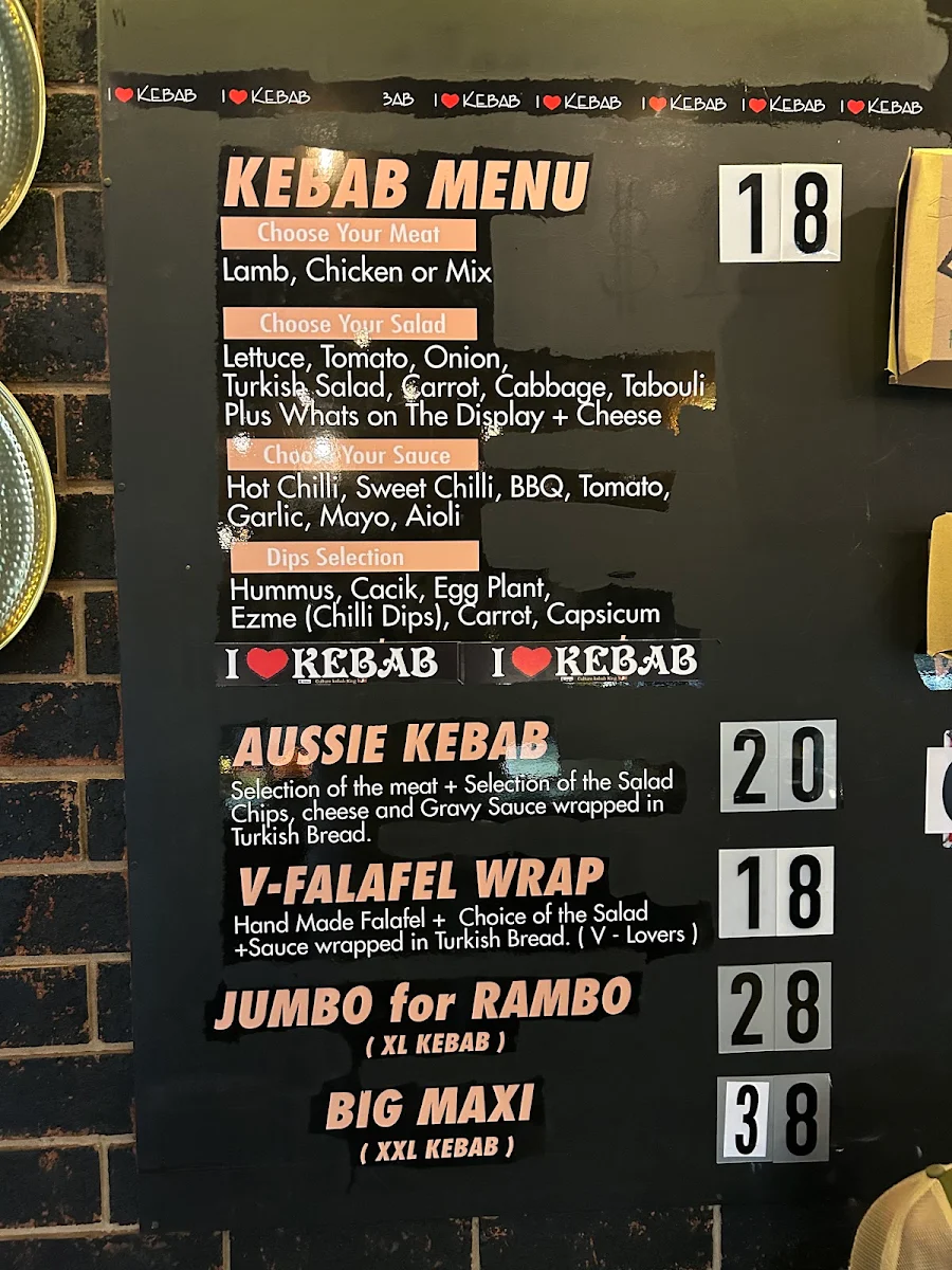 Menu, CKK Mansfield