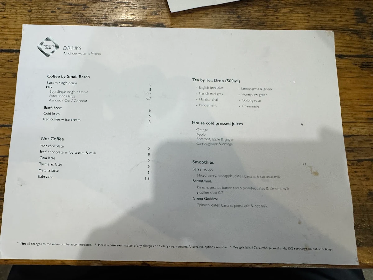 Menu, Faraday's Cage