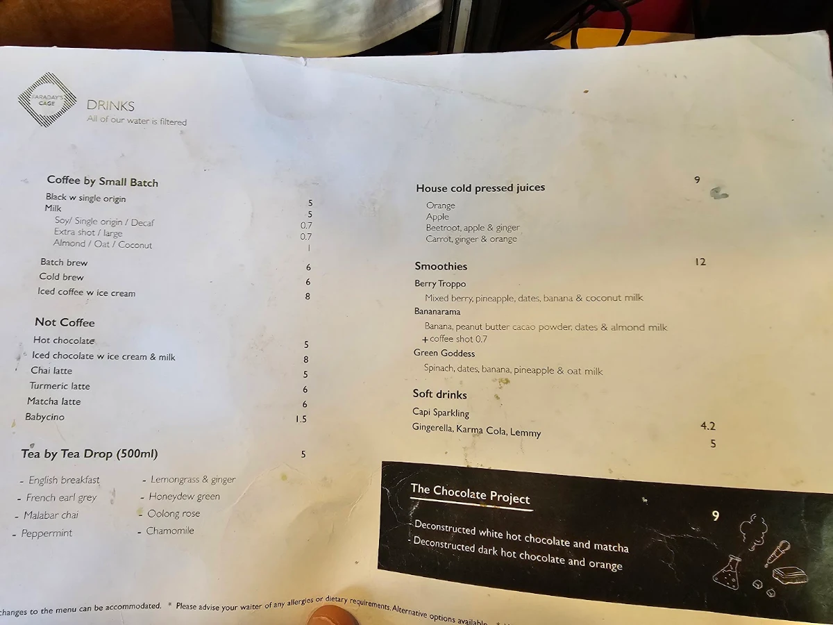 Menu, Faraday's Cage