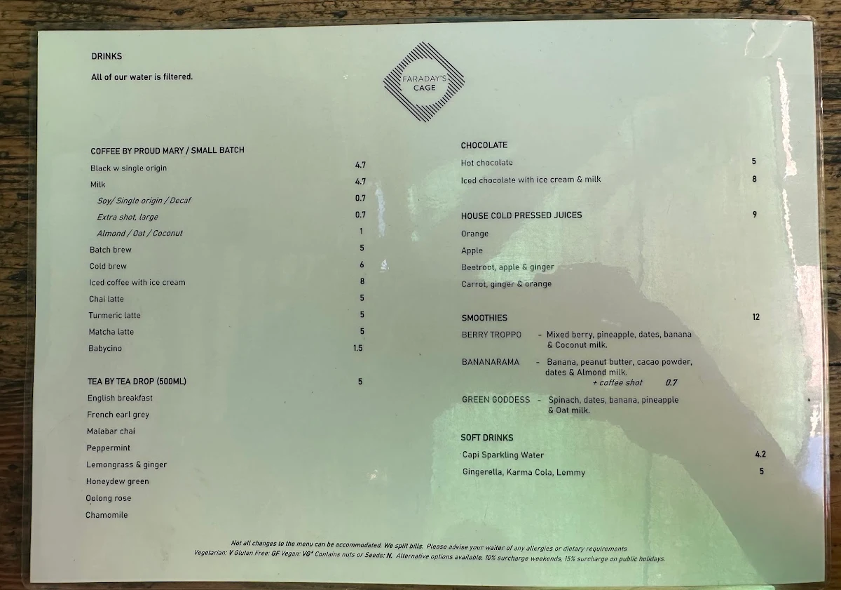 Menu, Faraday's Cage