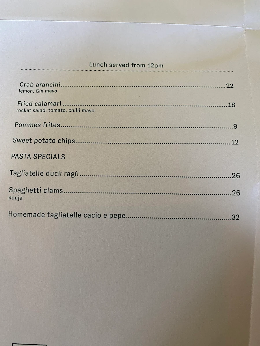 Menu, Ned's Bake & Bistro South Yarra