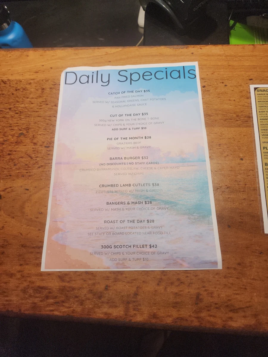 Menu, Exeter Hotel