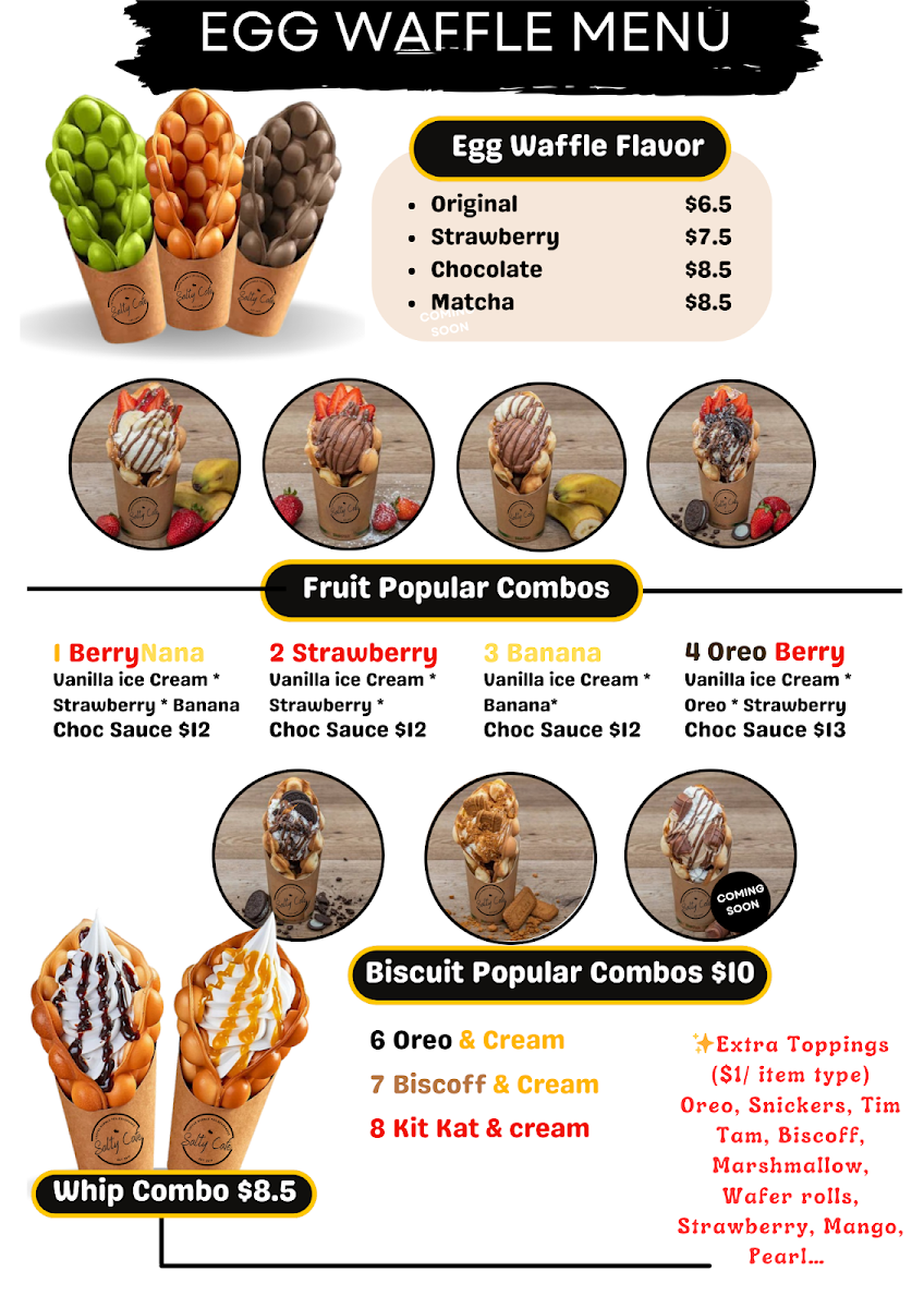 Menu, SALTY CAFE