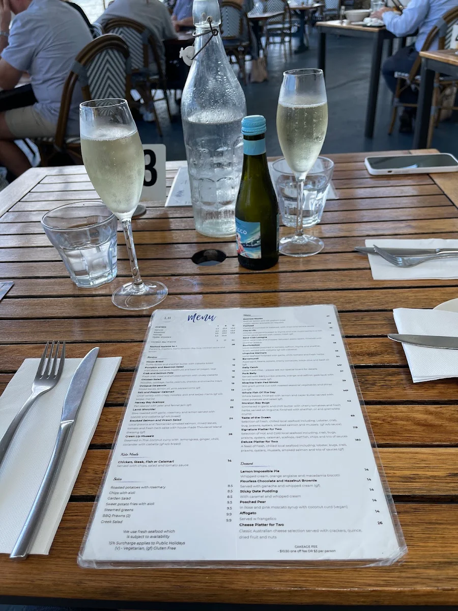 Menu, The Lighthouse Restaurant