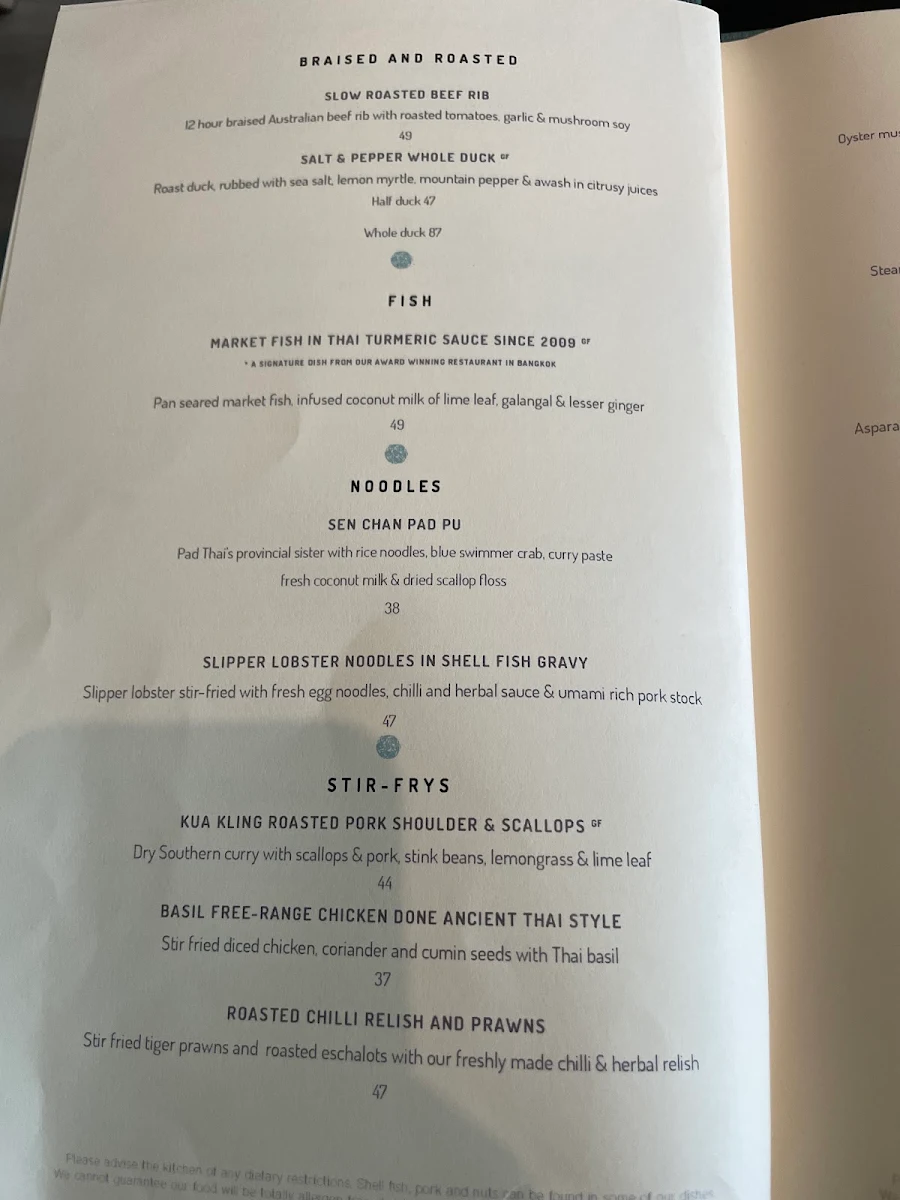 Menu, Paste Australia