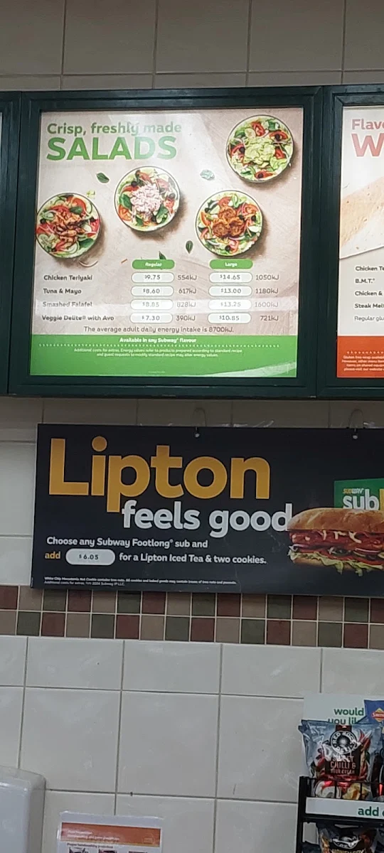 Menu, Subway