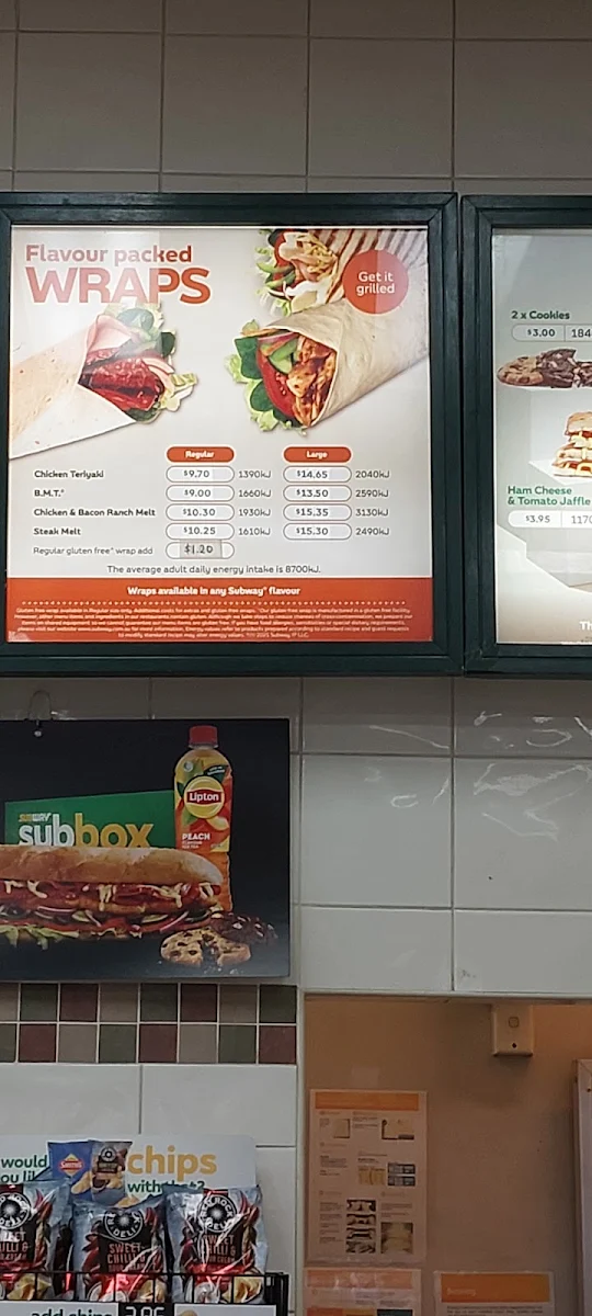 Menu, Subway