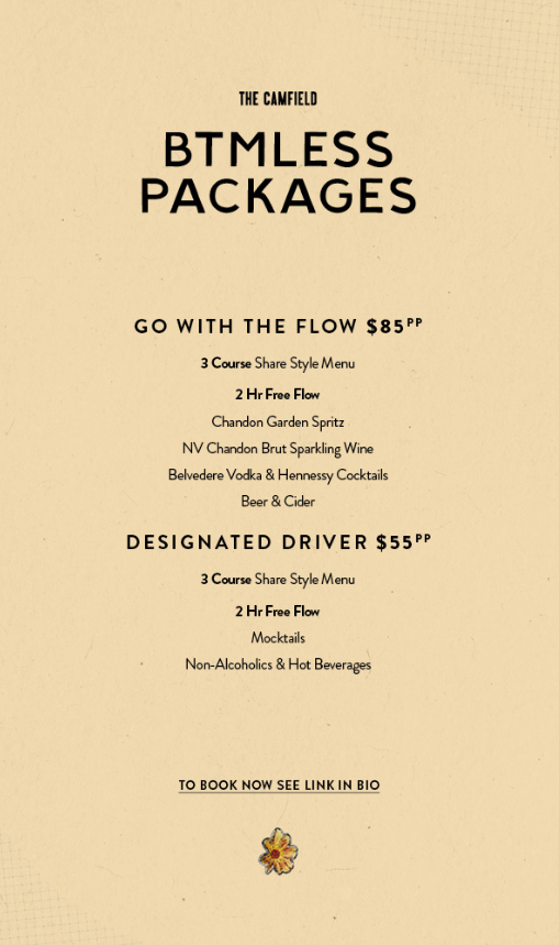 Menu, The Camfield