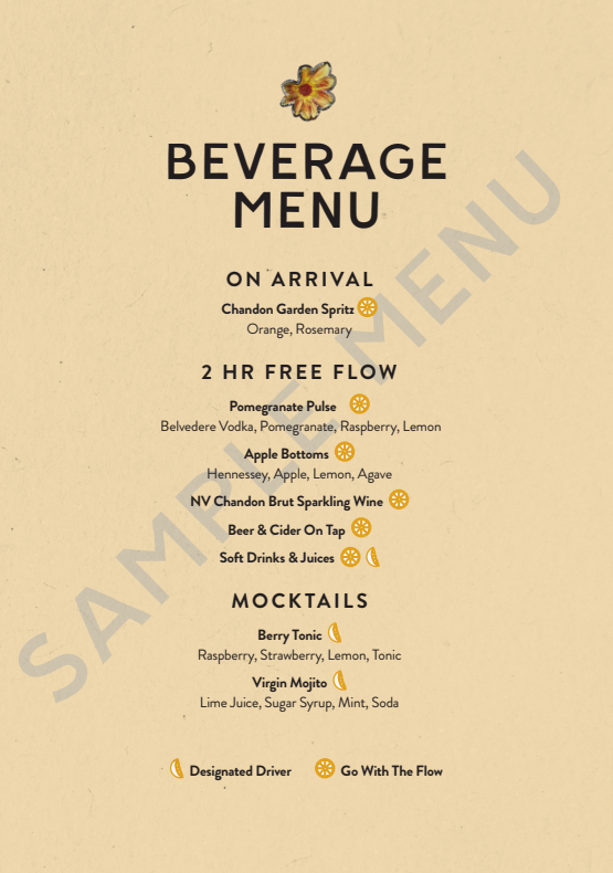 Menu, The Camfield