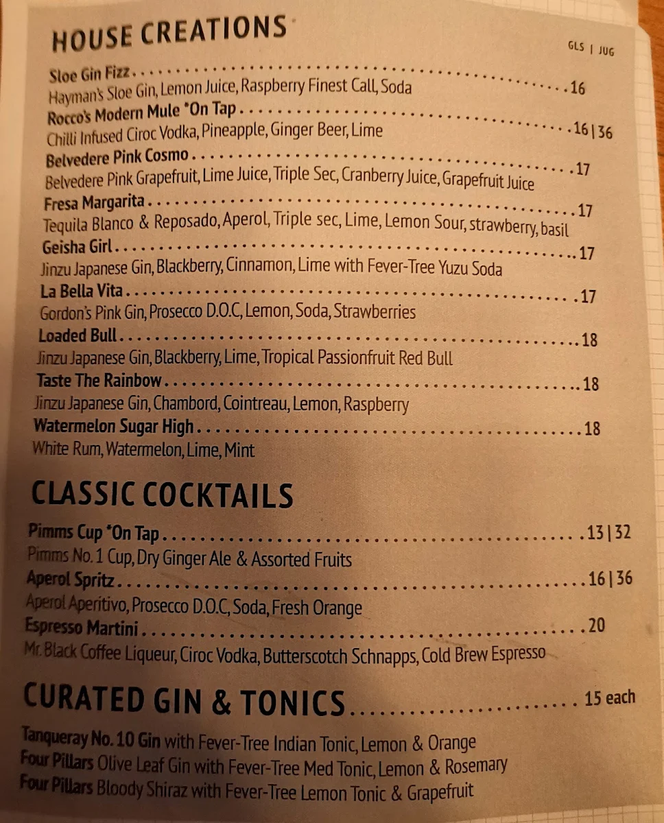 Menu, The Camfield