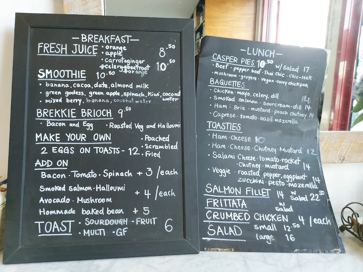 Menu, Boatshed Cafe