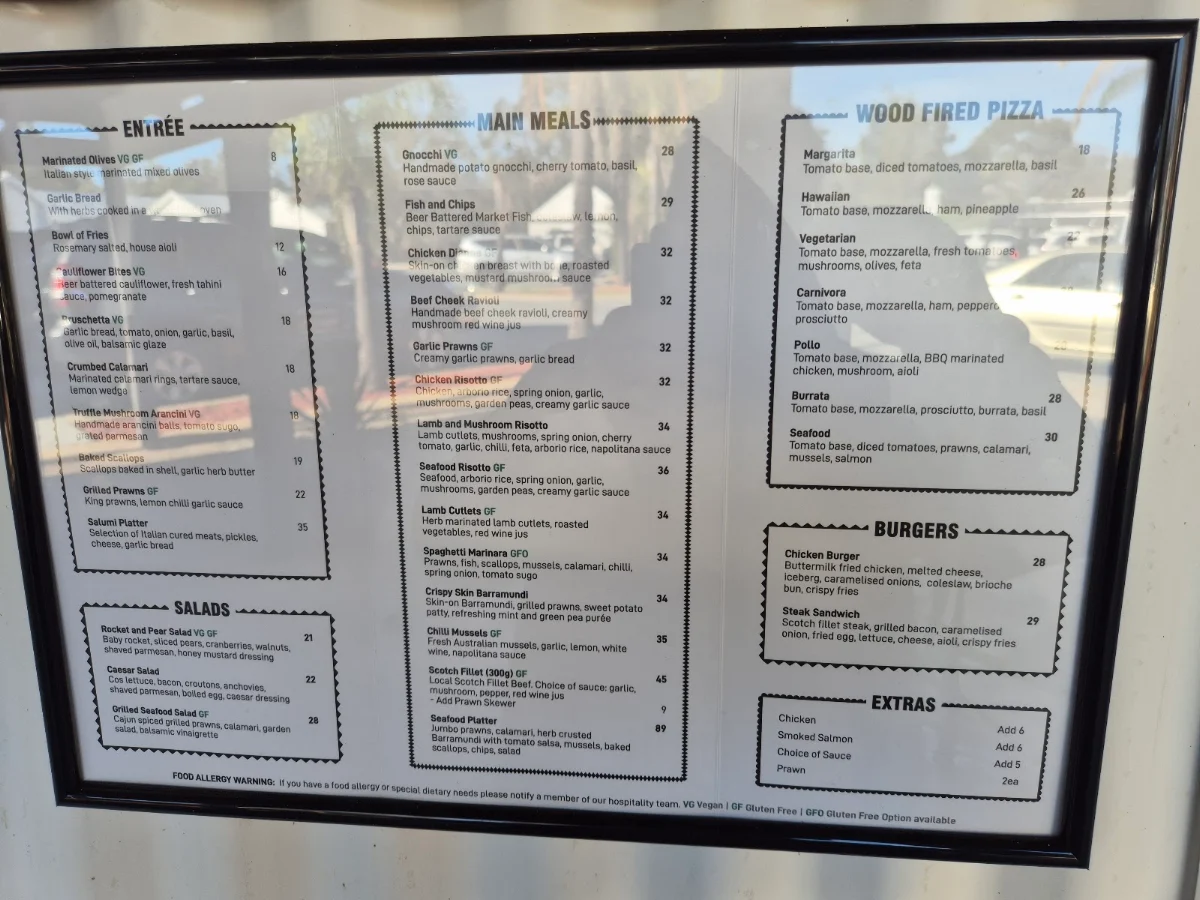 Menu, Two Brothers Wine & Dine