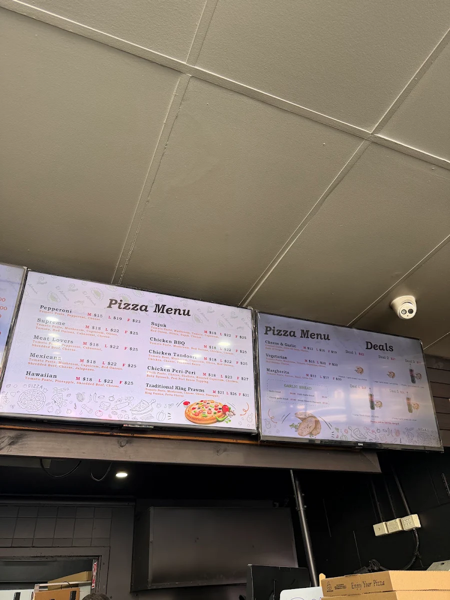 Menu, El Afraah Bakery Greenacre