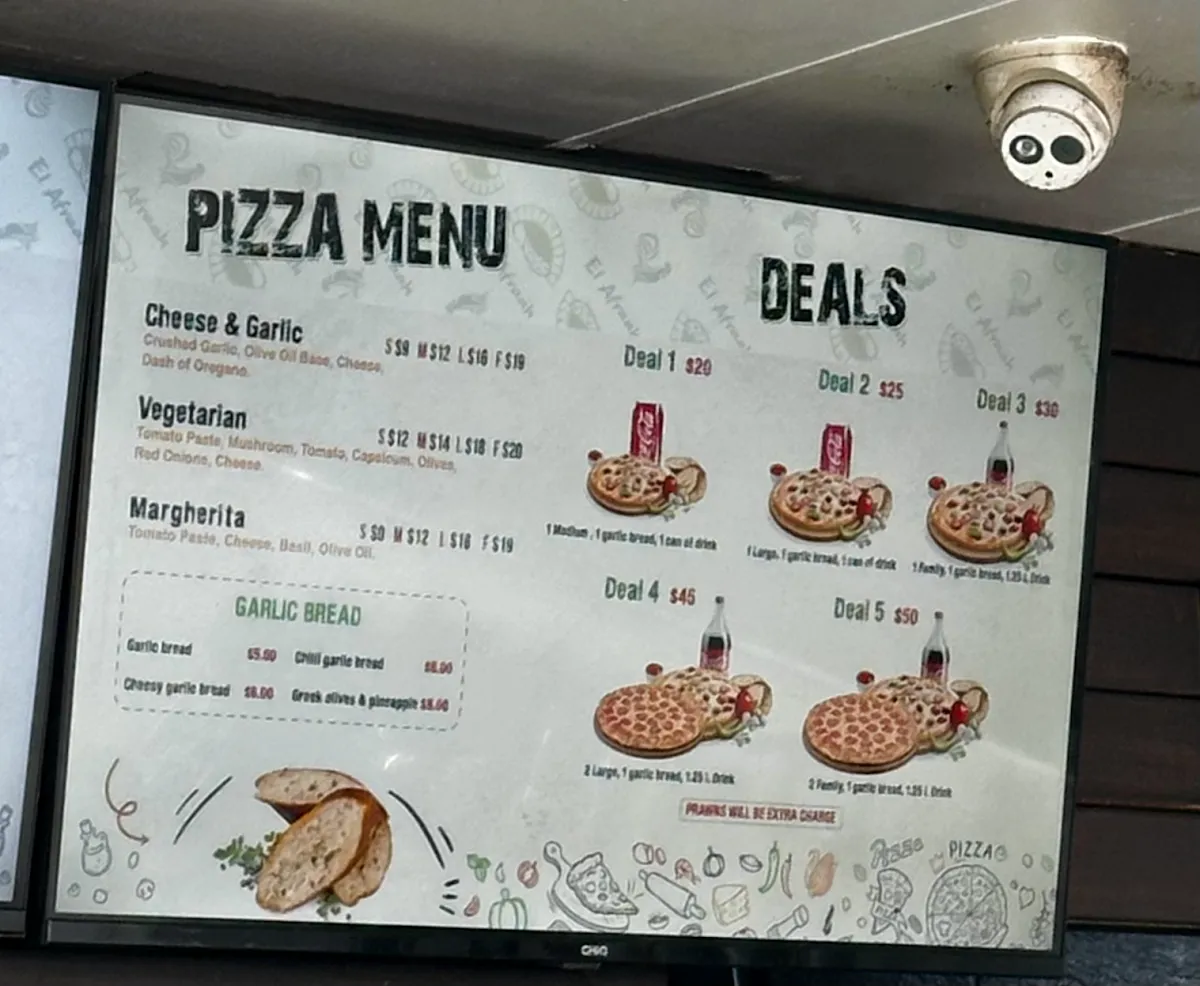 Menu, El Afraah Bakery Greenacre