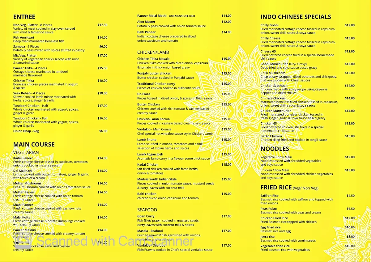 Menu, British & American Hotel