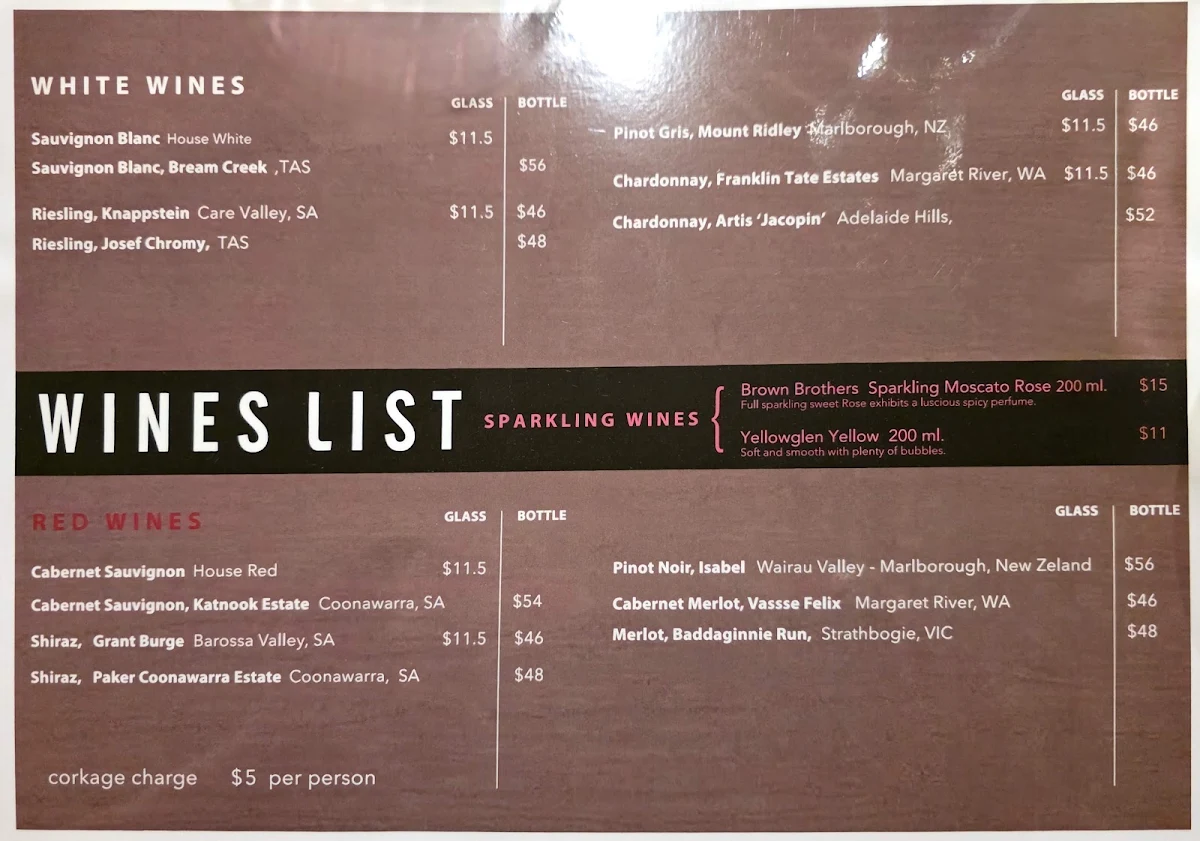 Menu, Mango Tree Thai Bentleigh