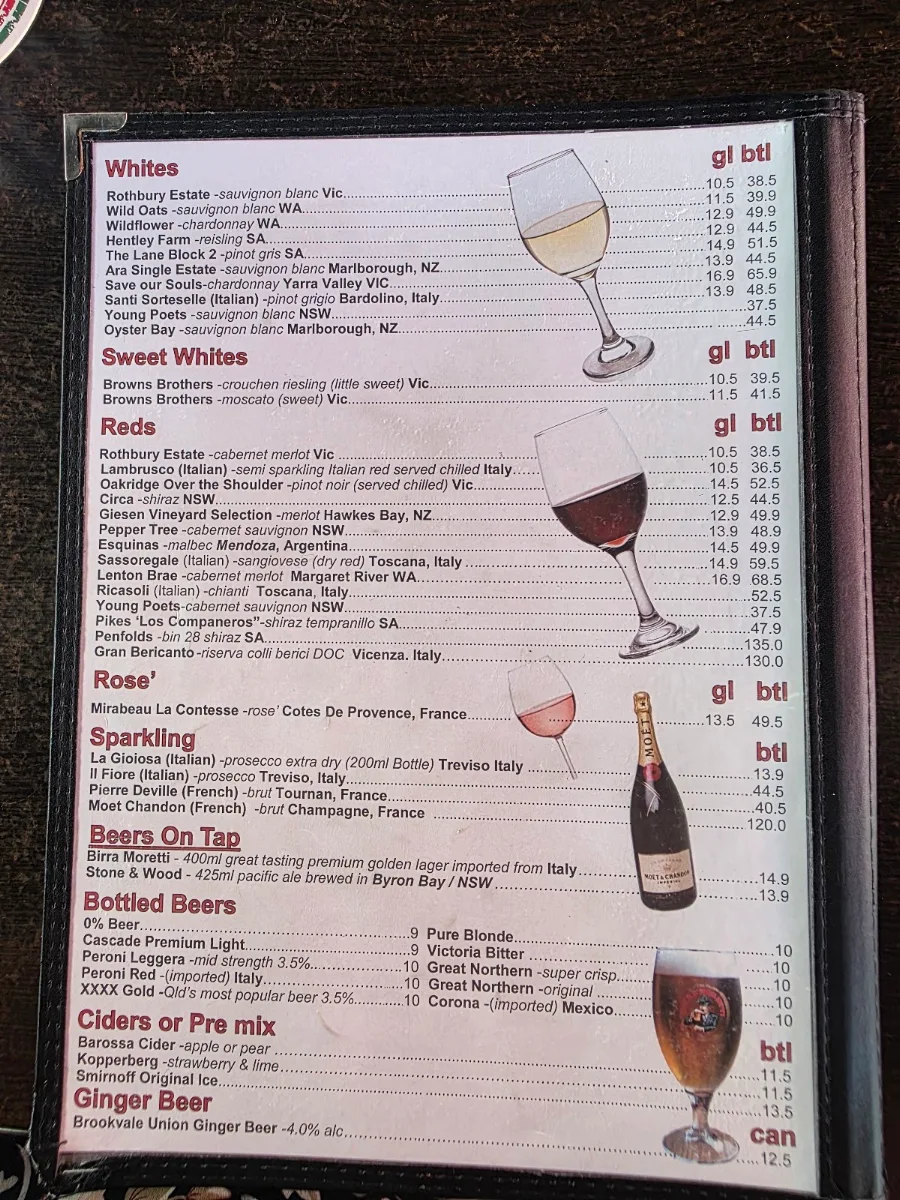 Menu, Costa D'oro Italian Restaurant & Pizzeria