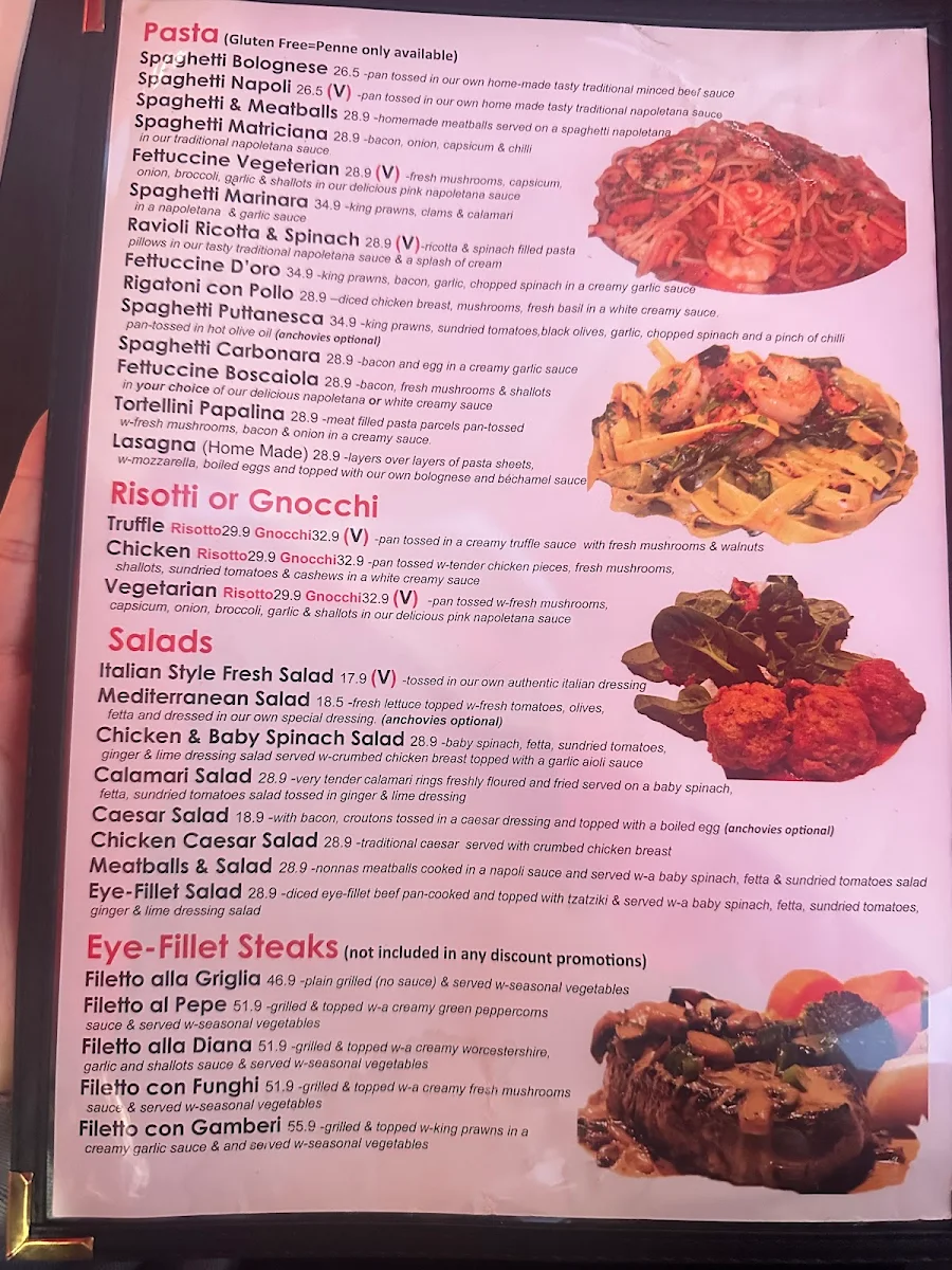 Menu, Costa D'oro Italian Restaurant & Pizzeria