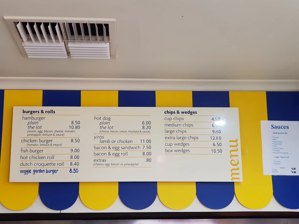 Menu, Largs Bay Kiosk