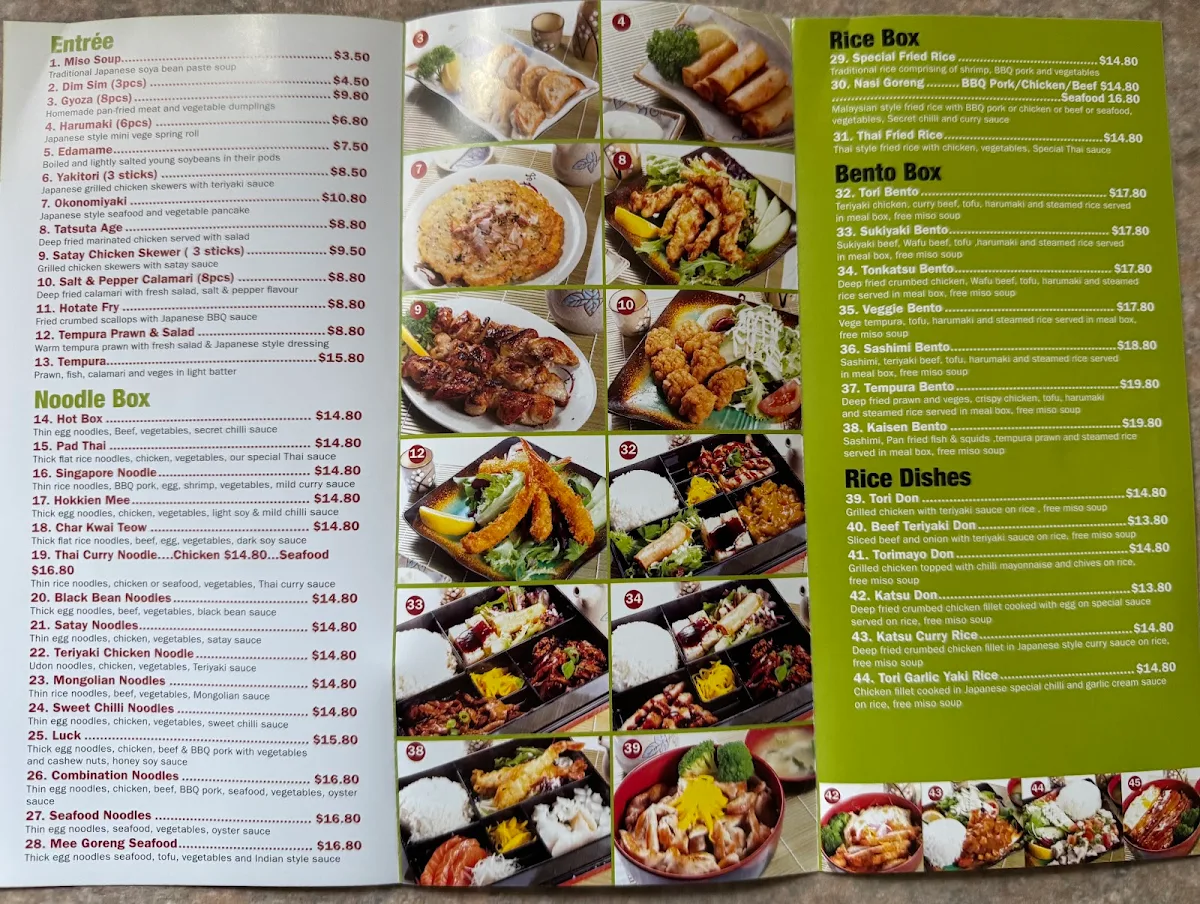 Menu, Bellarine Sushi & Noodles