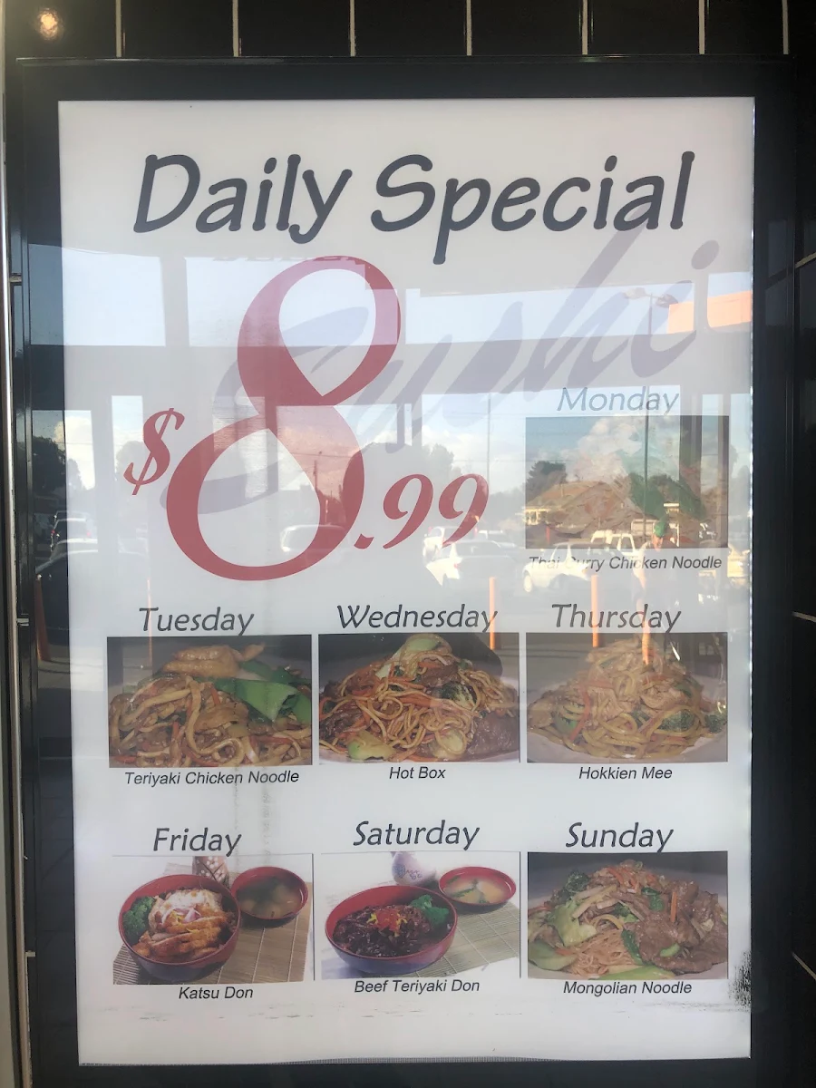 Menu, Bellarine Sushi & Noodles