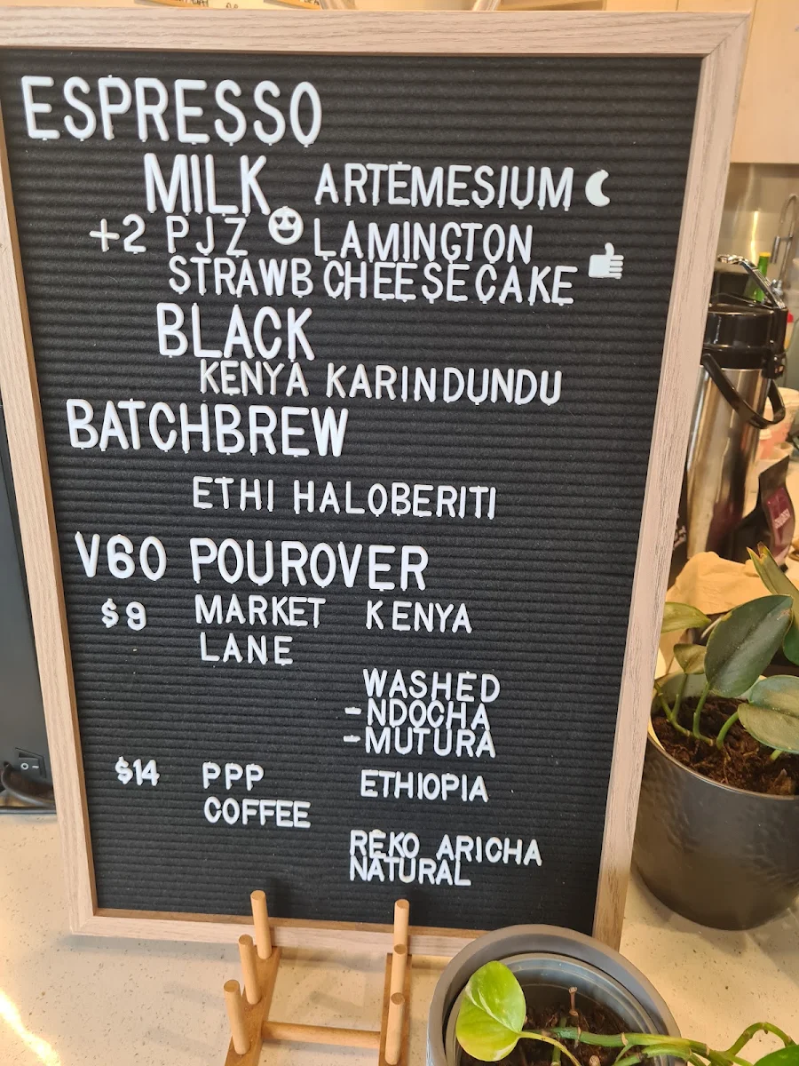 Menu, Artem Coffee