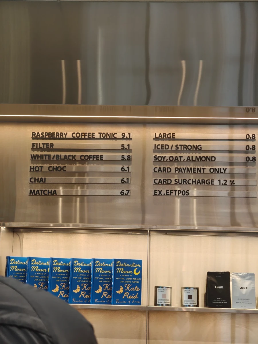 Menu, Lune Croissanterie Melbourne CBD on Lonsdale