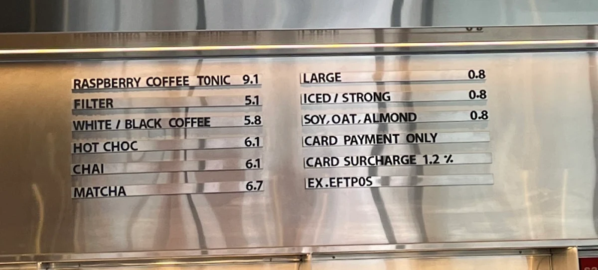 Menu, Lune Croissanterie Melbourne CBD on Lonsdale