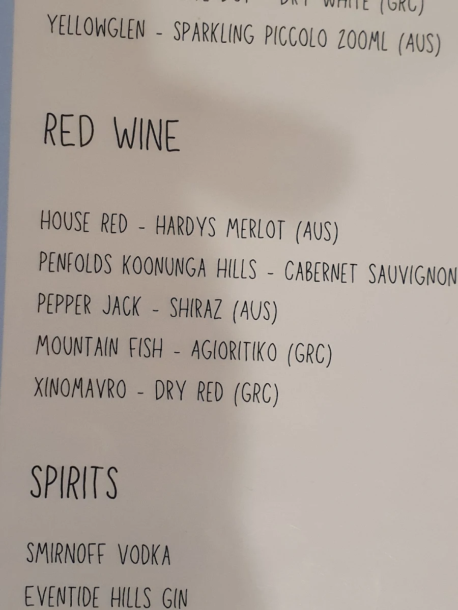 Menu, Greek Street Food Inc