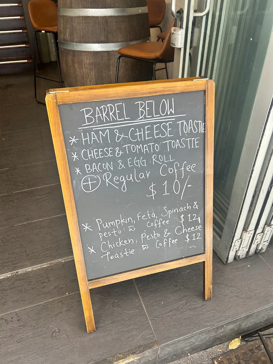Menu, Barrel Below