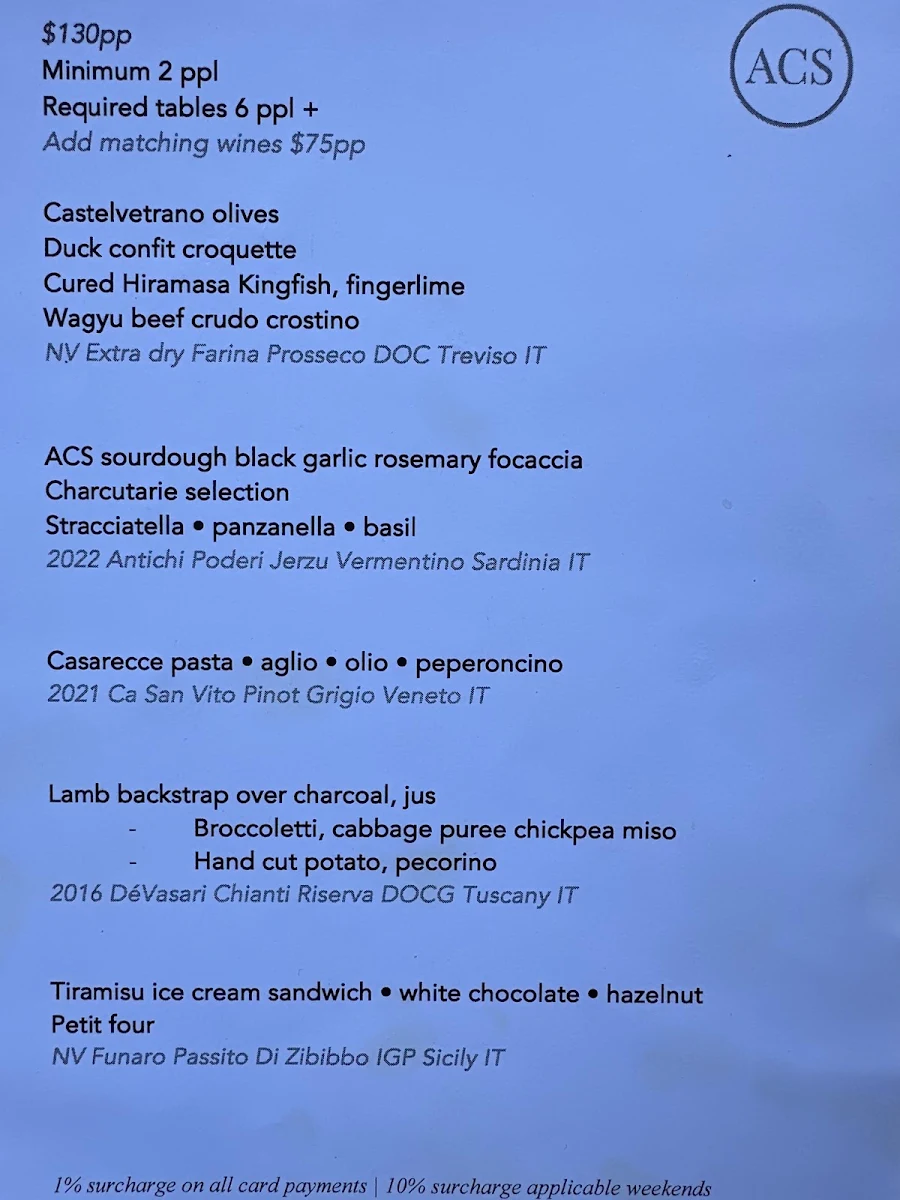 Menu, A Chef Secrets