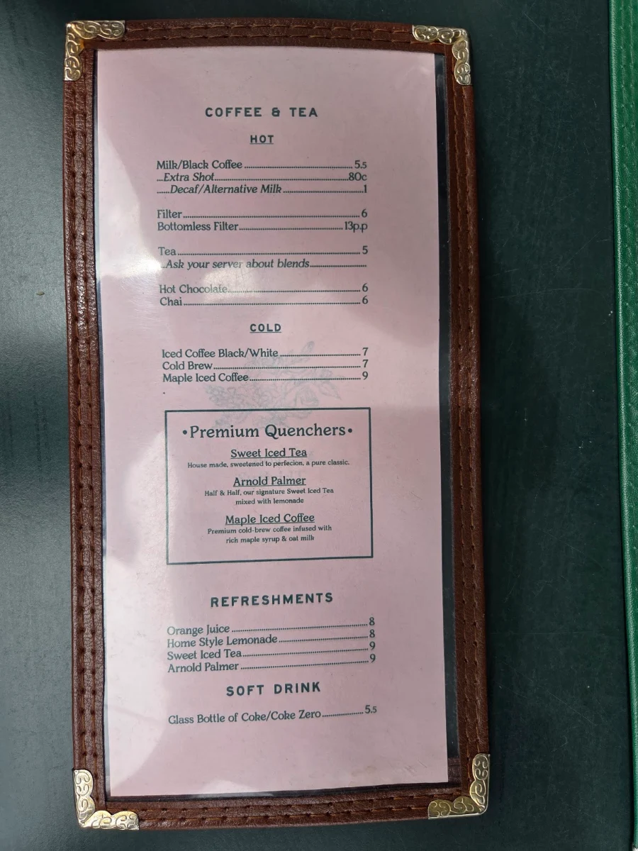 Menu, Valentinas Sydney