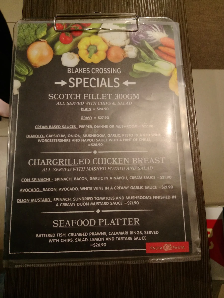 Menu, Fasta Pasta