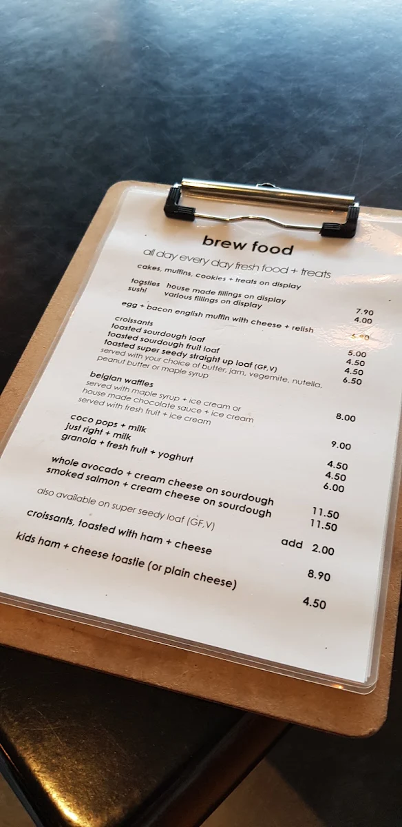 Menu, Brew