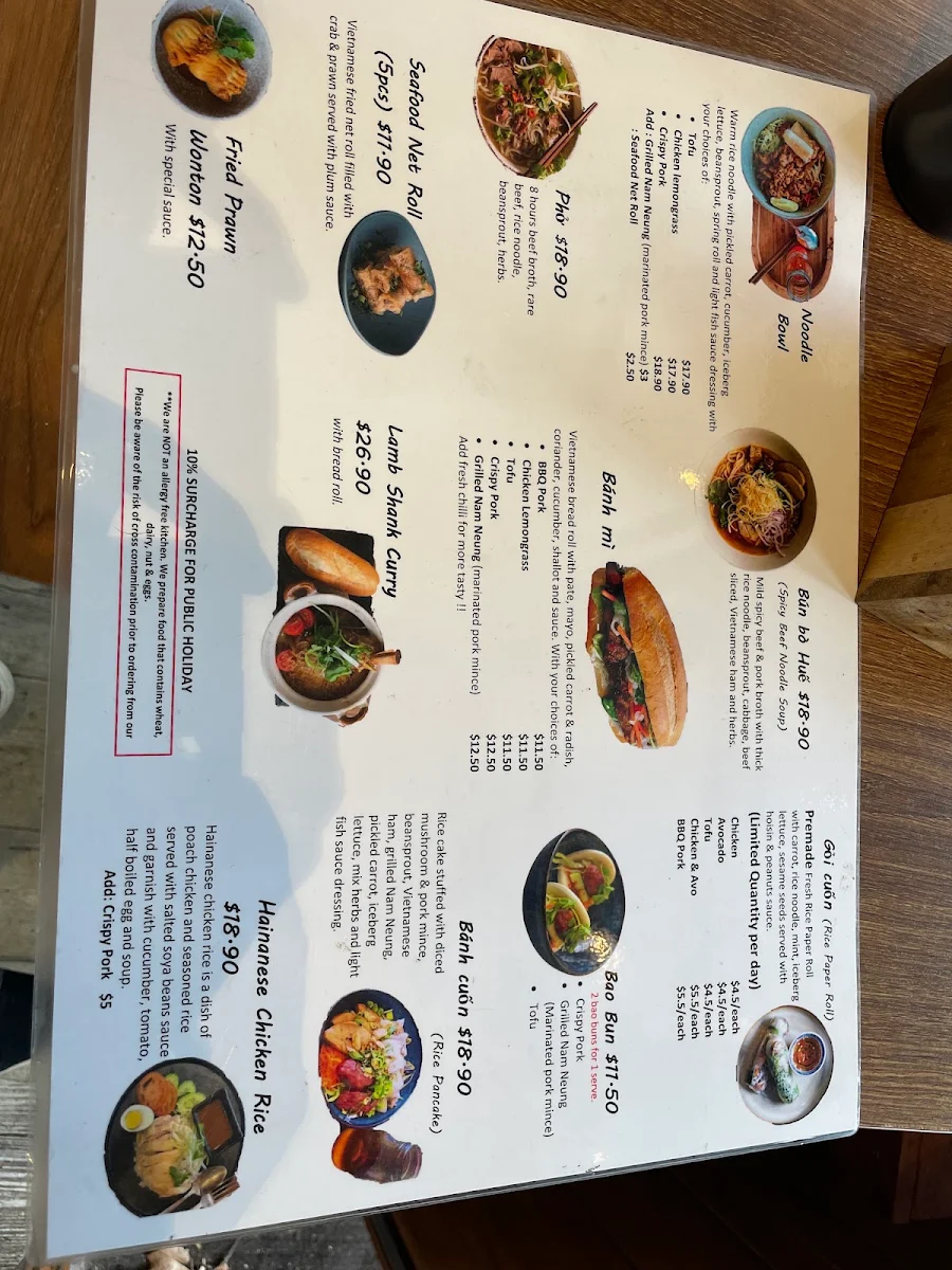 Menu, Cisne