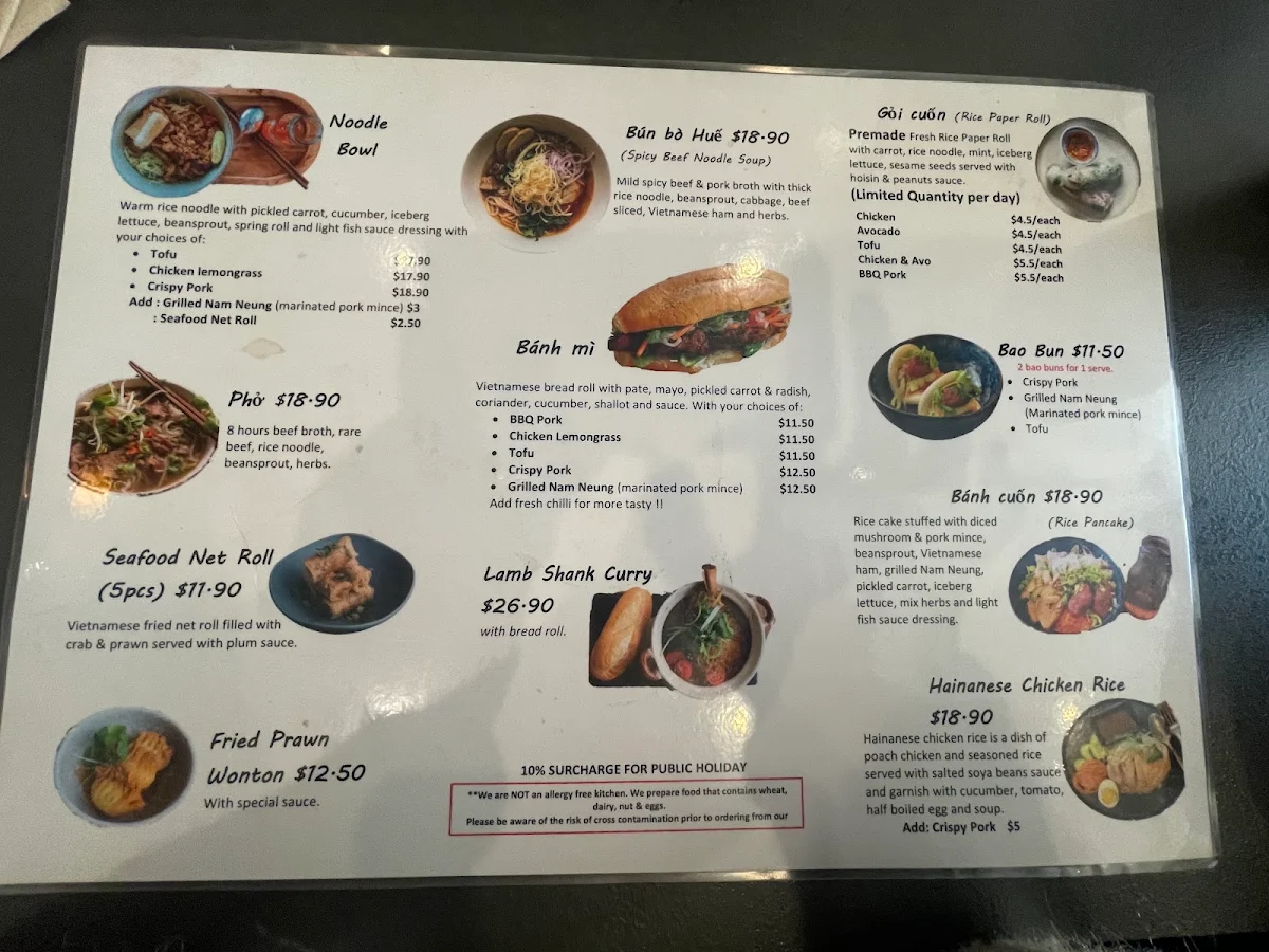 Menu, Cisne