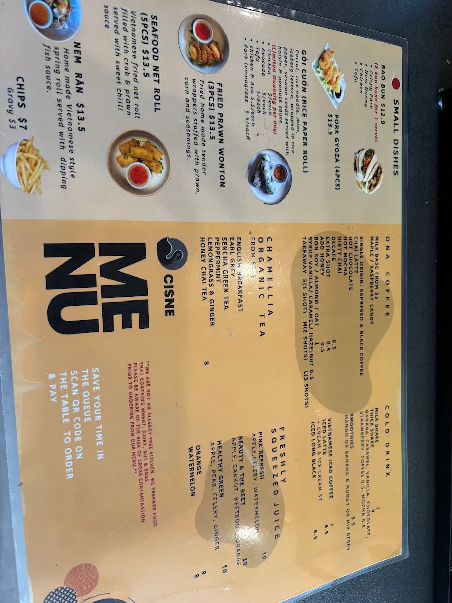 Menu, Cisne