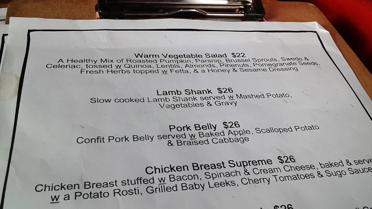 Menu, Grand Hotel Healesville - The Local